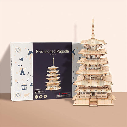 3D Wooden Puzzle - Five-storied Pagoda