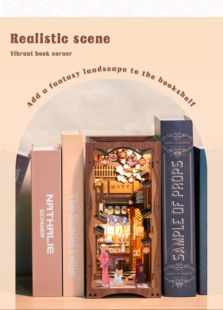 Diy Book Nook - Sakura Theme with Light Night Light