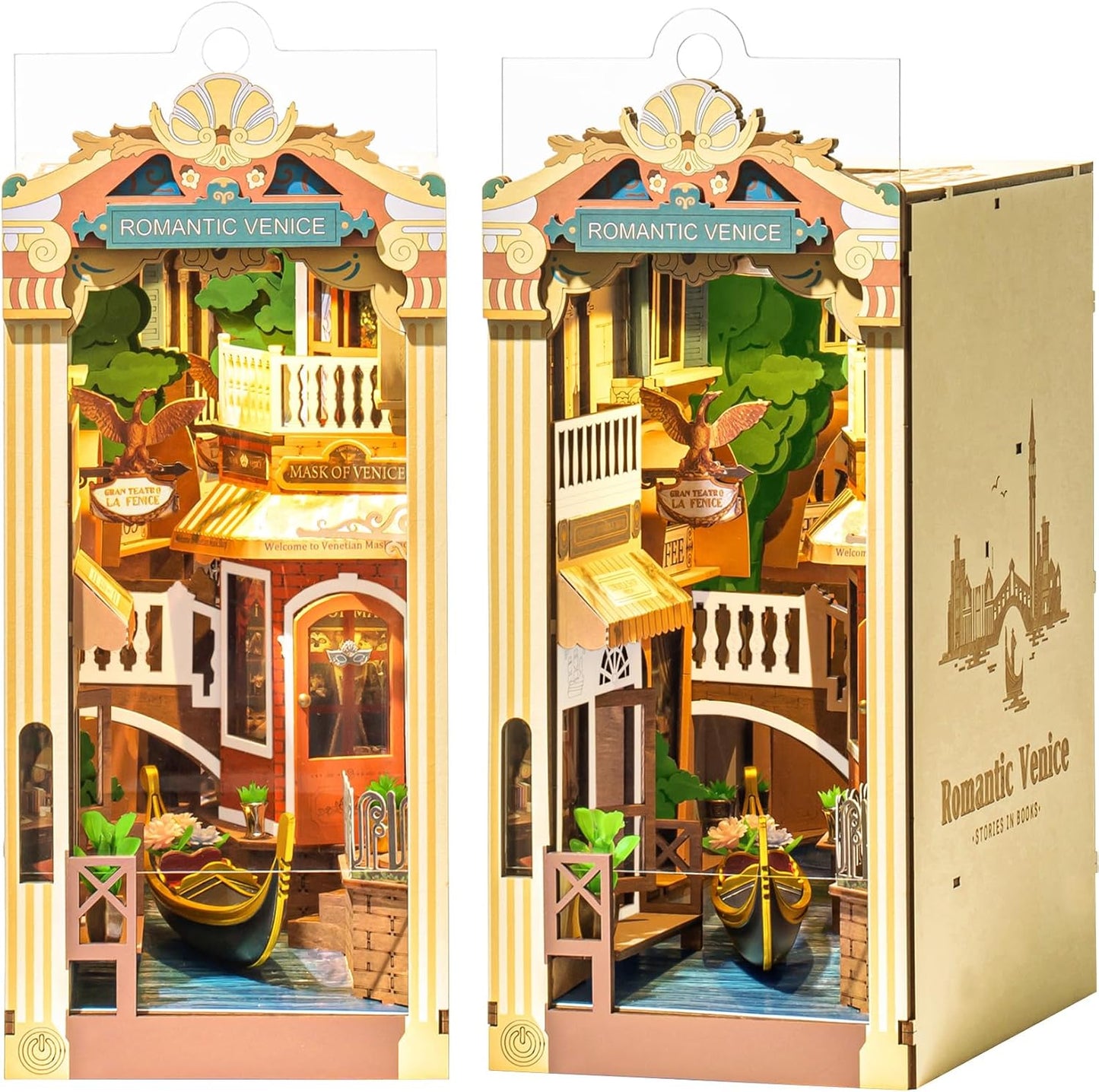DIY Book Nook Puzzle Kit - Venice With Dust Cover