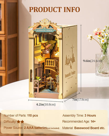 DIY Book Nook Puzzle Kit - Venice With Dust Cover