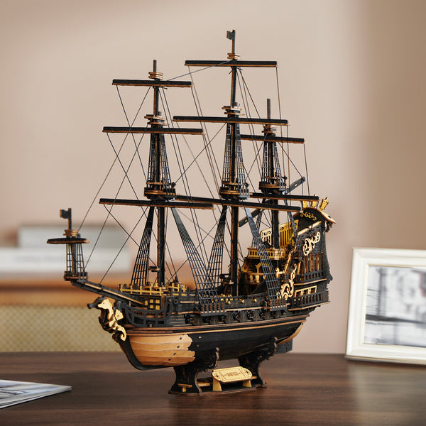 3D Wood Puzzle - Ship Model Kit with Moving Parts