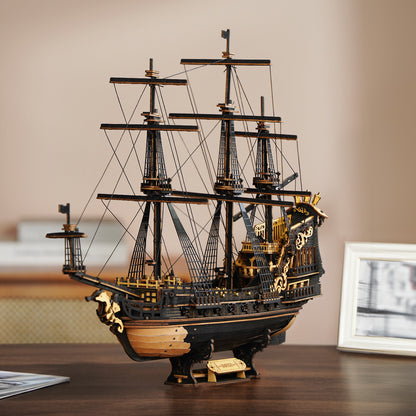 3D Wood Puzzle - Ship Model Kit with Moving Parts