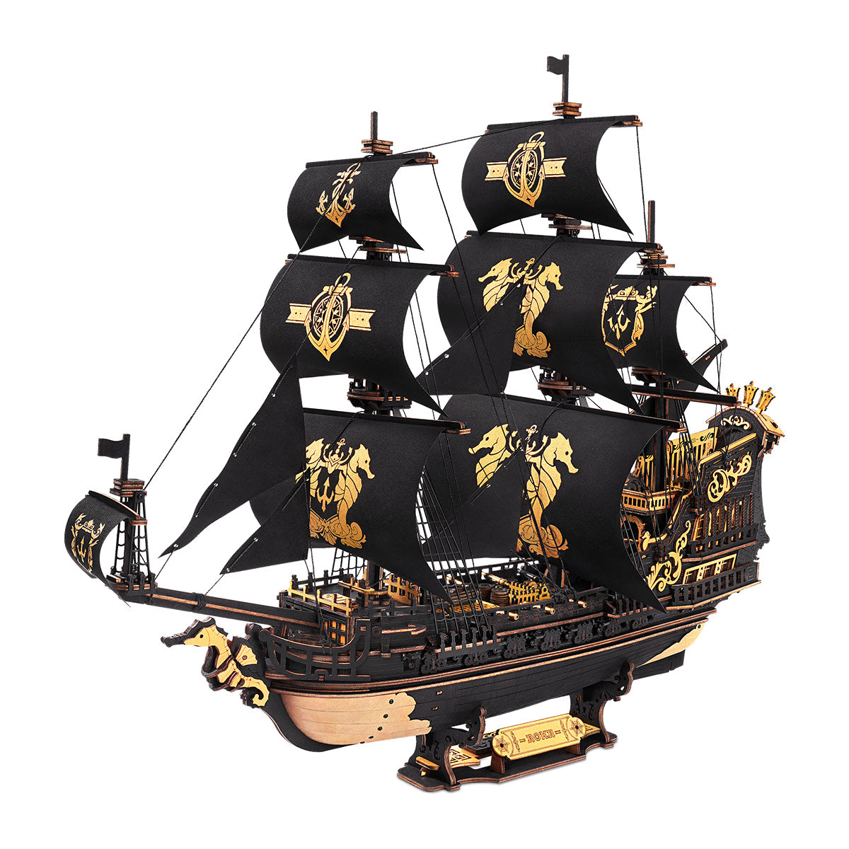 3D Wood Puzzle - Ship Model Kit with Moving Parts