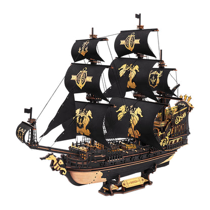 3D Wood Puzzle - Ship Model Kit with Moving Parts
