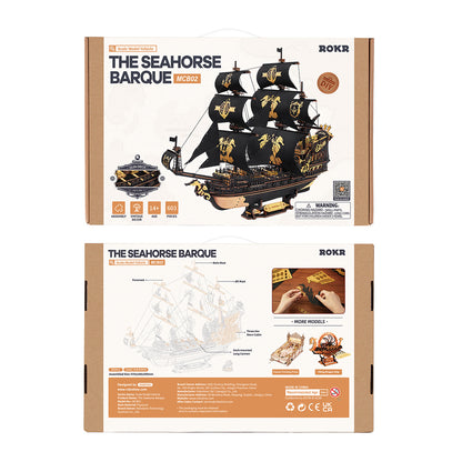 3D Wood Puzzle - Ship Model Kit with Moving Parts