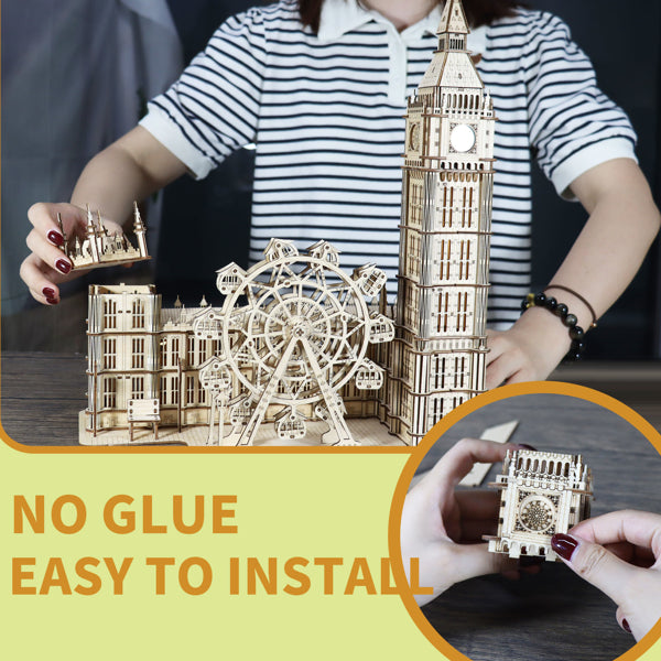 3D Wood Puzzle - Big Ben Desktop Model Kit