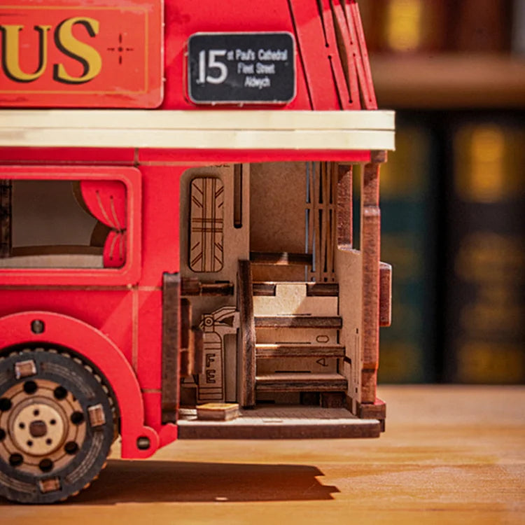 3D Wood Puzzle - London Double-Decker Tour Bus
