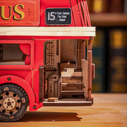3D Wood Puzzle - London Double-Decker Tour Bus