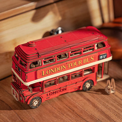 3D Wood Puzzle - London Double-Decker Tour Bus