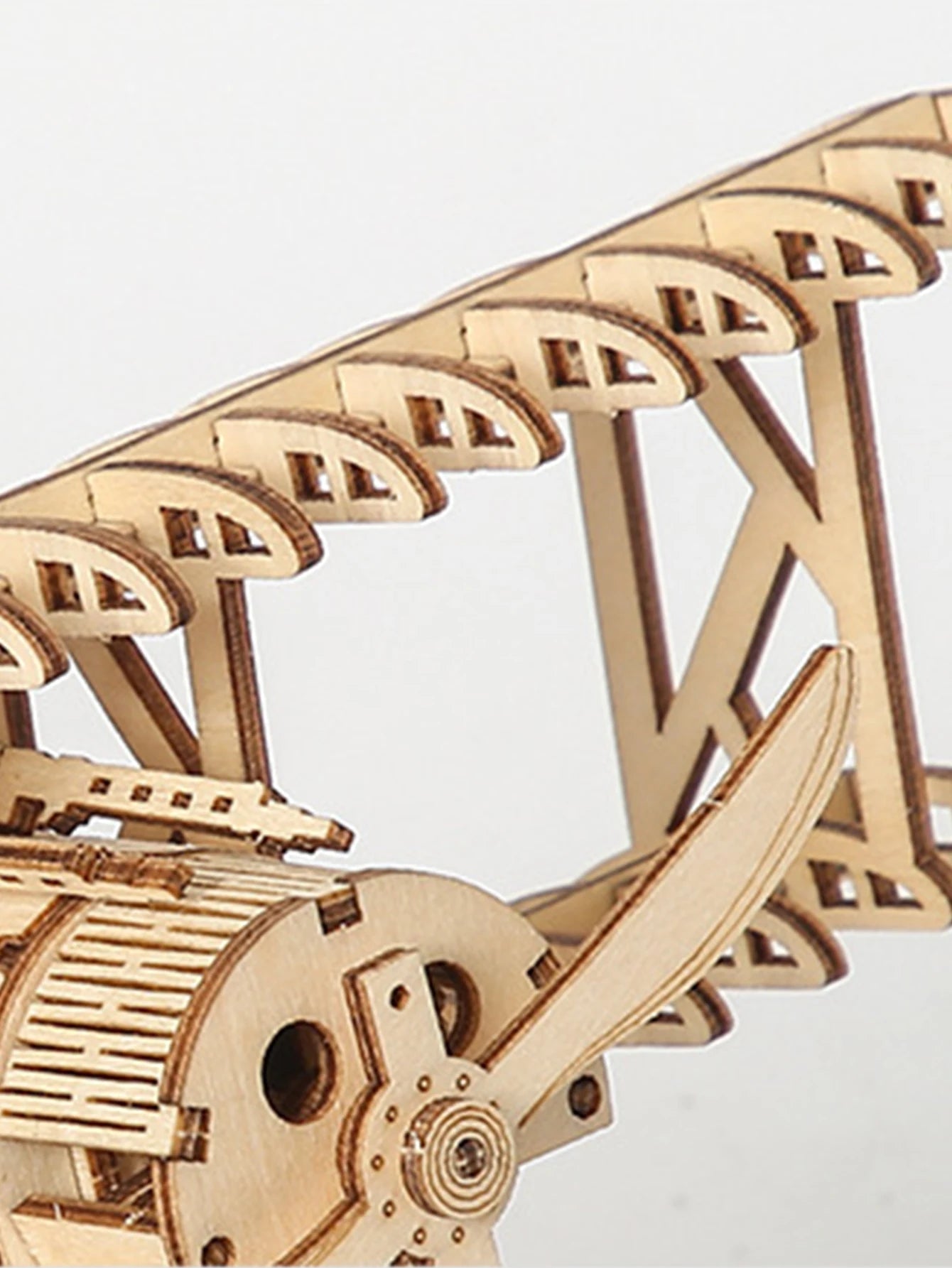 3D Wooden Bi-Plane Model Puzzle