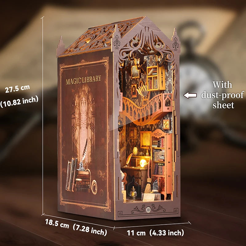 DIY Book Nook Insert Kit - Magic Library with LED Lights