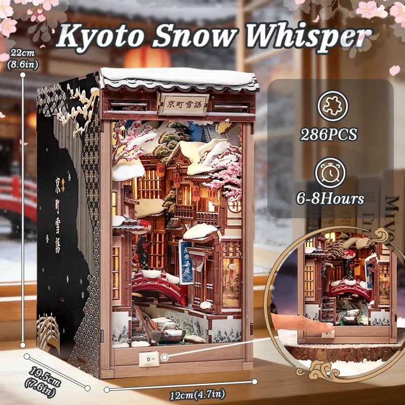 CUTEBEE DIY Book Nook - Kyoto Snow Whisper