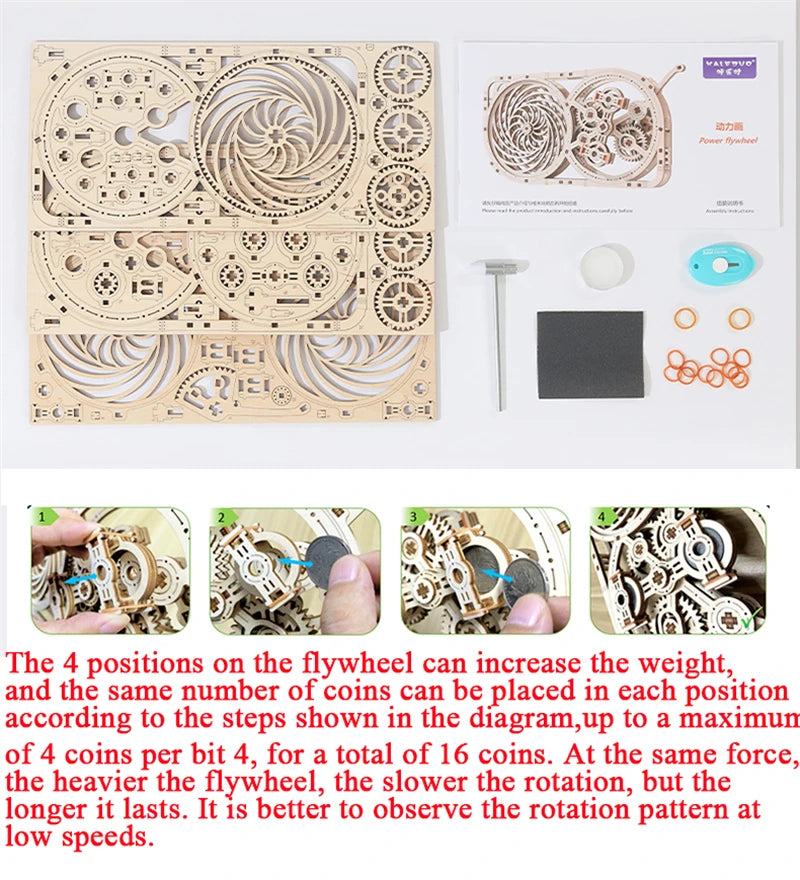Wooden 3D Mechanical Gear Puzzle Kit
