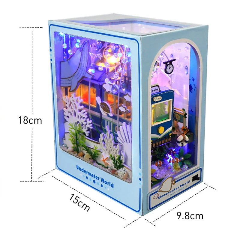 DIY Book Nook Insert Kit - Magic Library with LED Lights