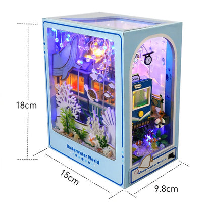 DIY Book Nook Insert Kit - Magic Library with LED Lights