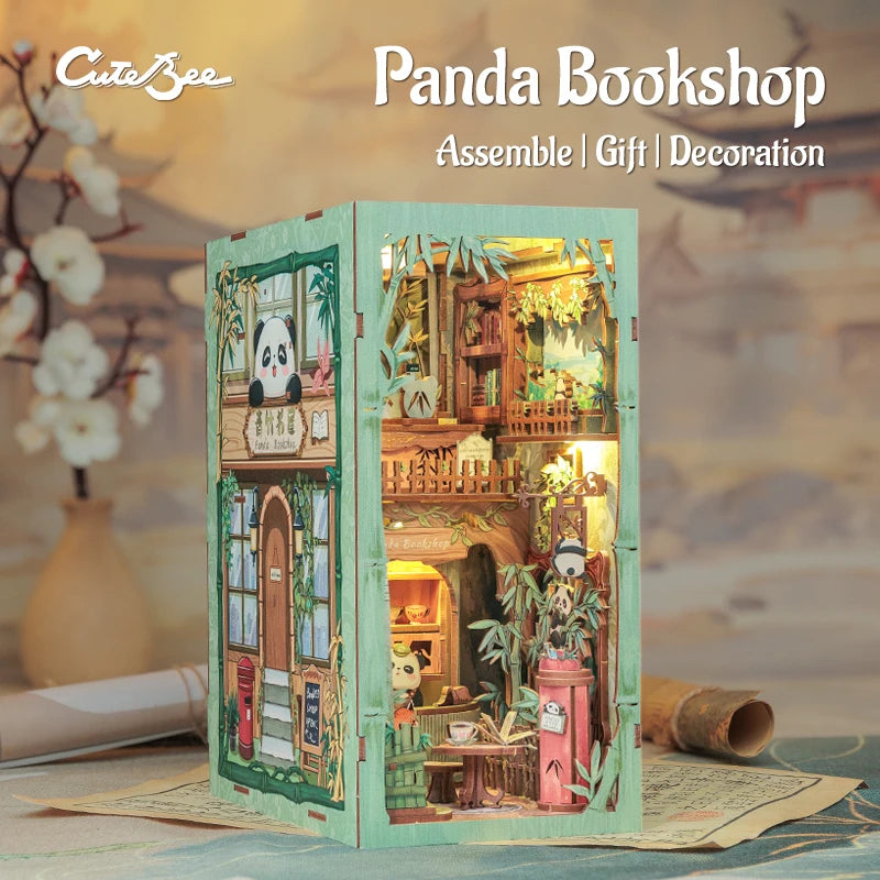 CUTEBEE DIY Book Nook - Panda Bookshop