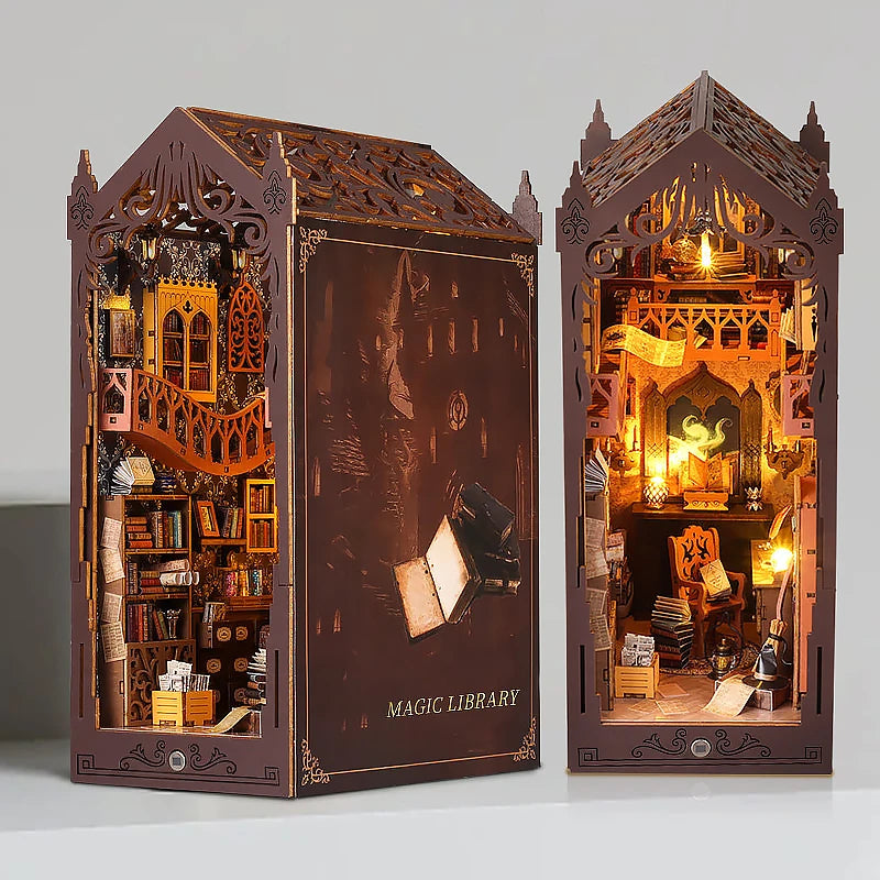 DIY Book Nook Insert Kit - Magic Library with LED Lights