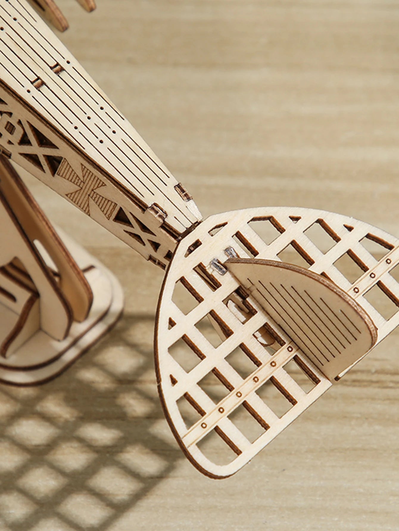 3D Wooden Bi-Plane Model Puzzle