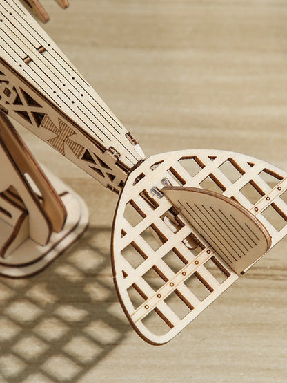 3D Wooden Bi-Plane Model Puzzle