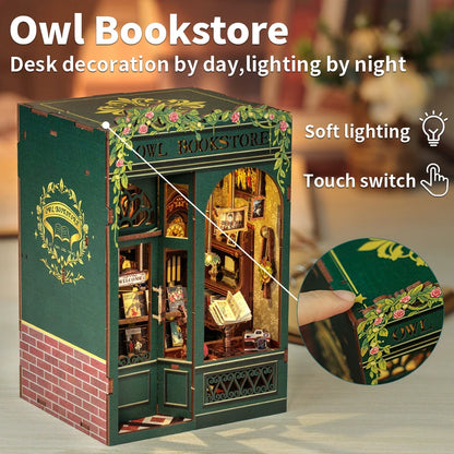 CUTEBEE DIY Book Nook Kit - Owl Bookstore