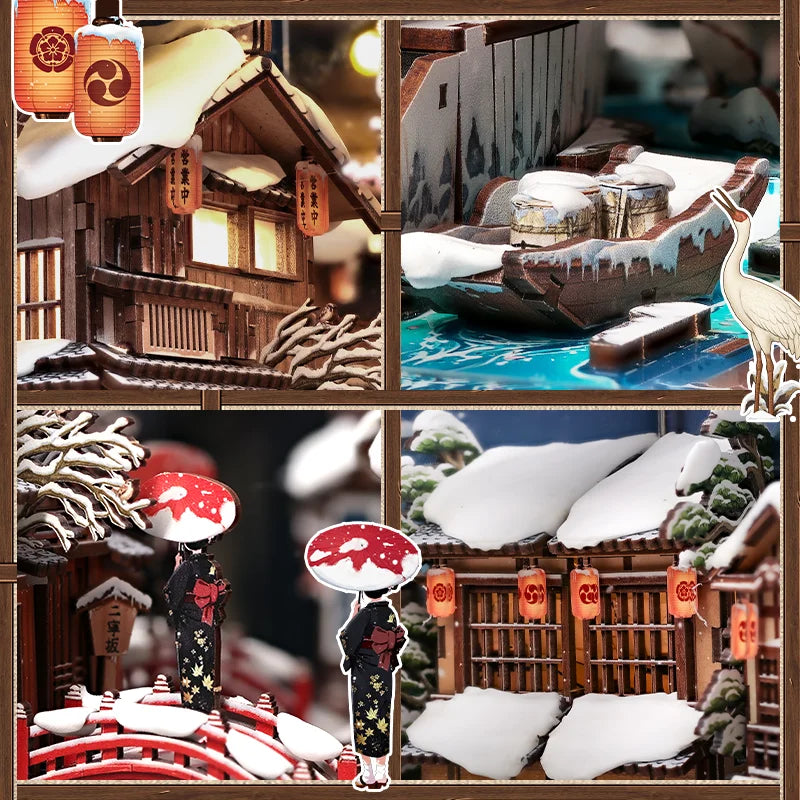 CUTEBEE DIY Book Nook - Kyoto Snow Whisper