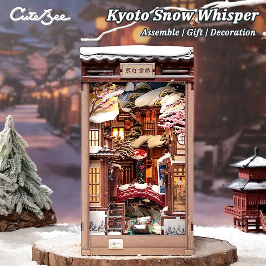 CUTEBEE DIY Book Nook - Kyoto Snow Whisper
