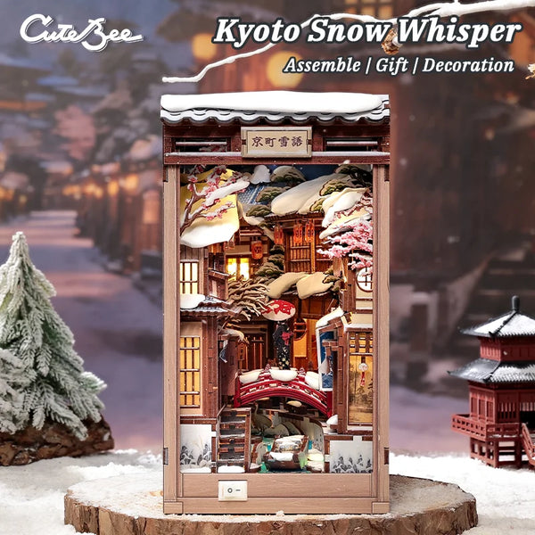 CUTEBEE DIY Book Nook - Kyoto Snow Whisper