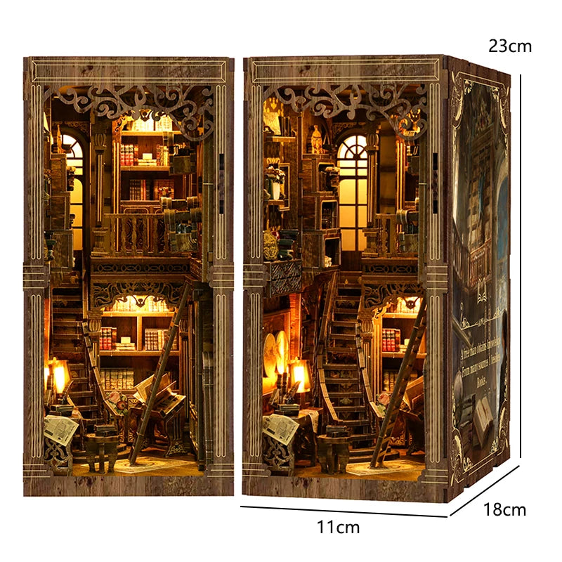 DIY Book Nook Insert Kit - Magic Library with LED Lights