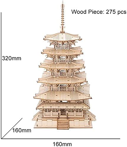 3D Wooden Puzzle - Five-storied Pagoda