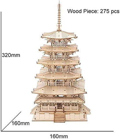 3D Wooden Puzzle - Five-storied Pagoda