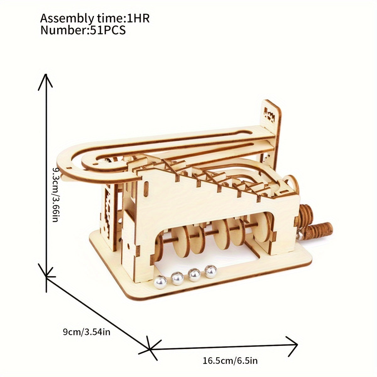 3D Wooden Mechanical Marble Run Puzzle