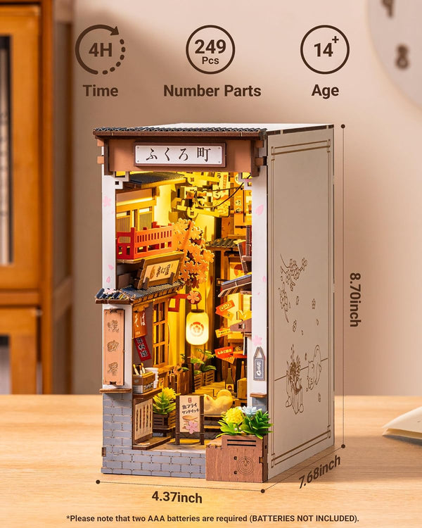DIY Book Nook Kit - Sakura Wine Alley With LED Lights