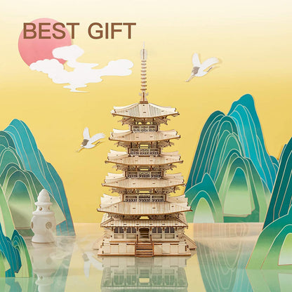 3D Wooden Puzzle - Five-storied Pagoda