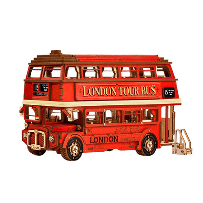3D Wood Puzzle - London Double-Decker Tour Bus