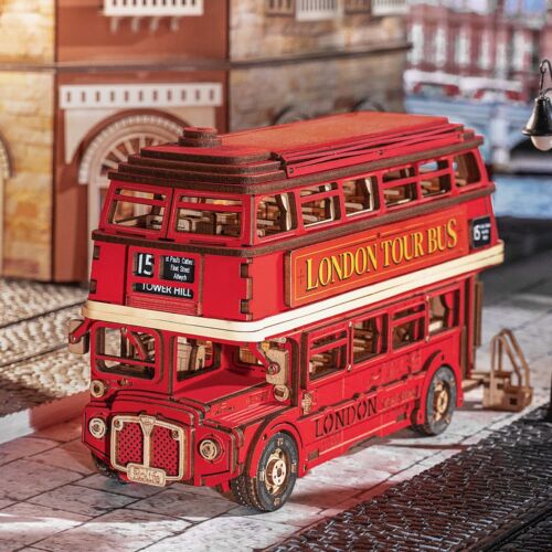 3D Wood Puzzle - London Double-Decker Tour Bus