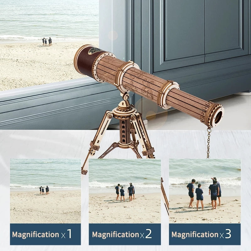 3D Wood Puzzle - Telescope + Stand